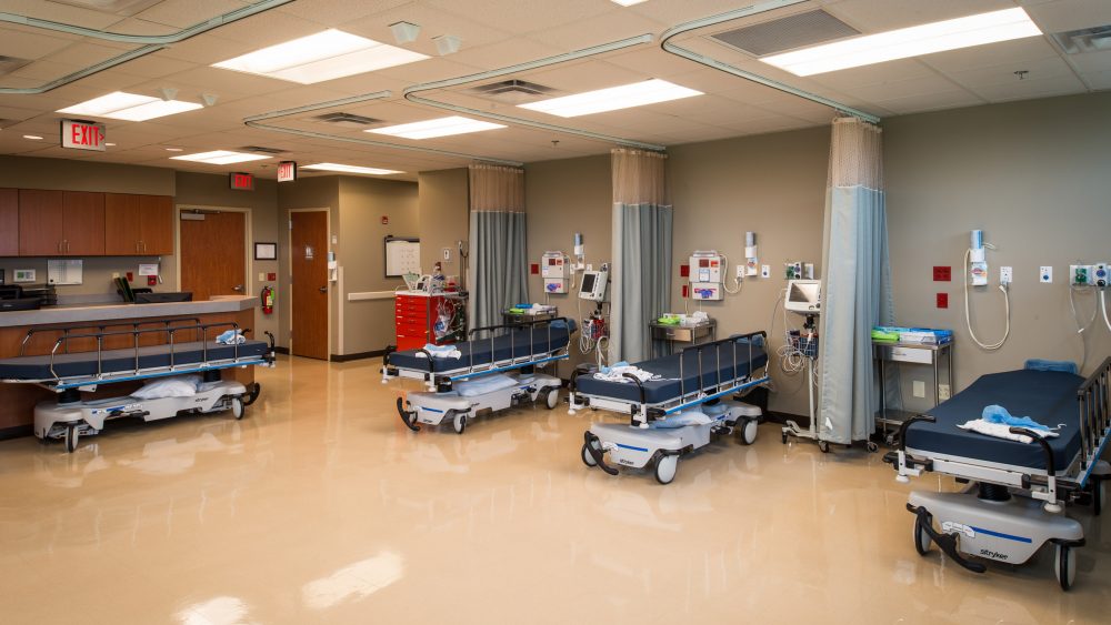 Patient Area with Hospital Beds at Chesapeak Medical Office in Clarksville, TN
